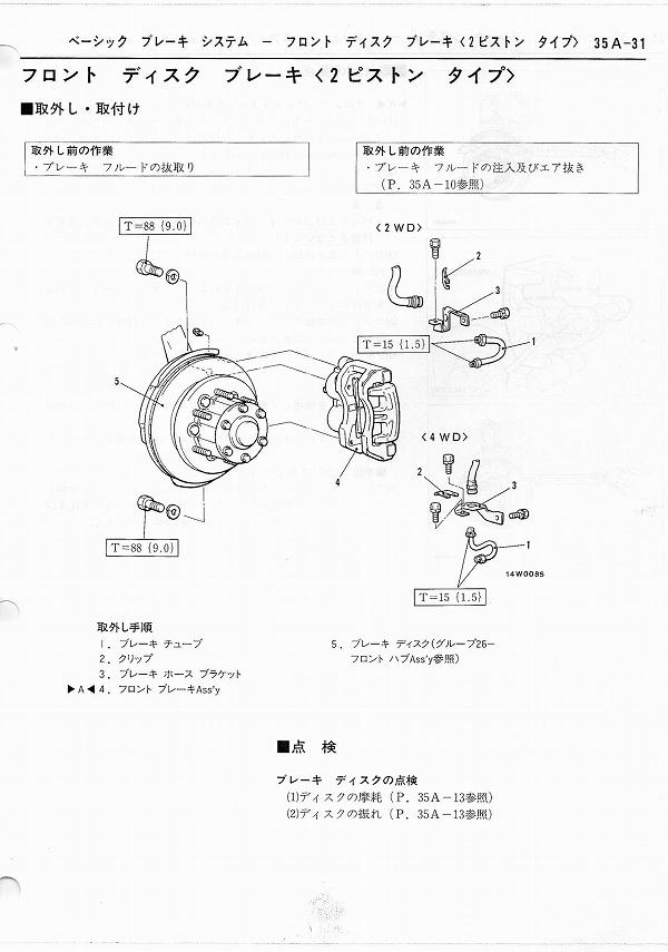 フロントブレーキ整備1 フロントブレーキ整備1