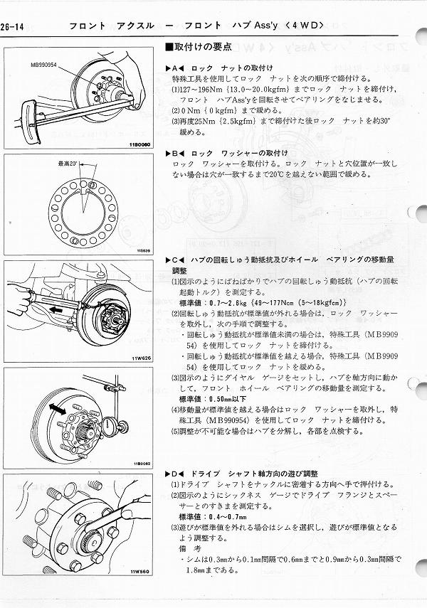 4WDハブメンテ関連資料2 4WDハブメンテ関連資料2